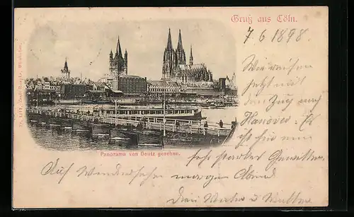 AK Köln a. Rh., Panorama von Deutz gesehen