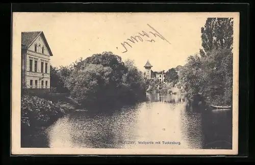 AK Münster i. W., Wallpartie mit Tuckesburg
