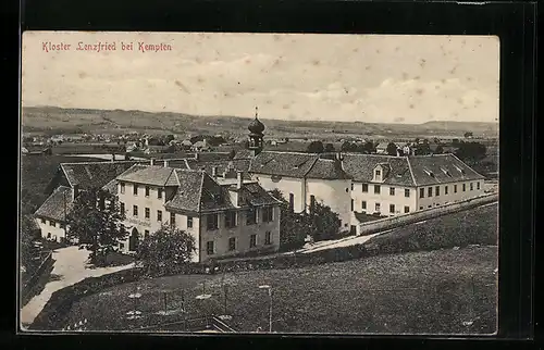 AK Kempten-Lenzfried, Kloster aus der Vogelschau