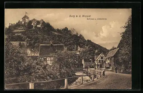 AK Solingen-Burg a. d. Wupper, Schloss und Unterburg