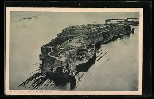 AK Helgoland, Die Insel vom Flugzeug aus