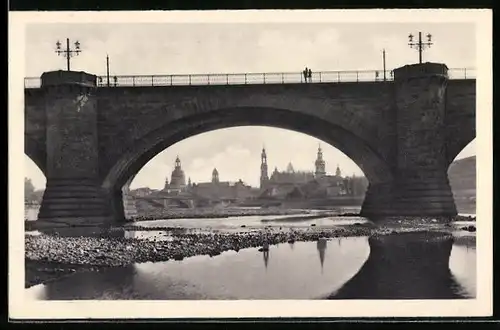 AK Dresden, Blick mit Marienbrücke