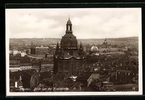 AK Dresden, Blick von der Kreuzkirche