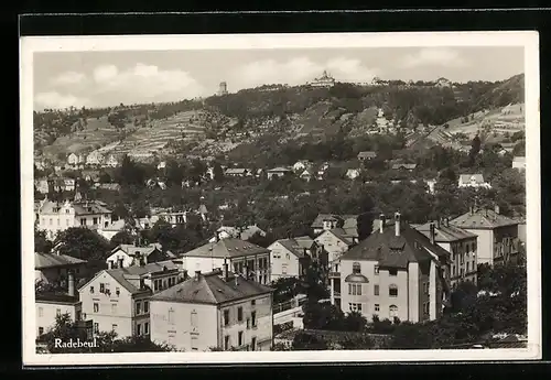 AK Radebeul, Ortsansicht aus der Vogelschau