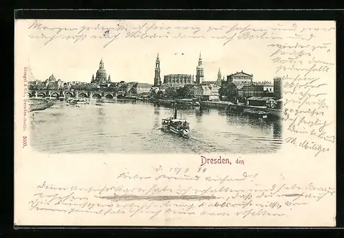 AK Dresden, Teilansicht von der Elbe aus