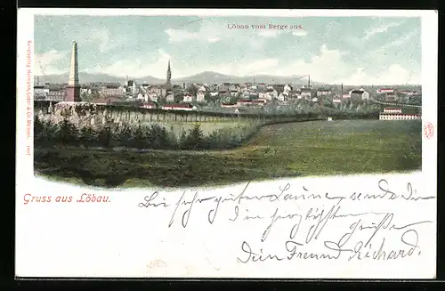 AK Löbau, Gesamtansicht vom Berg aus