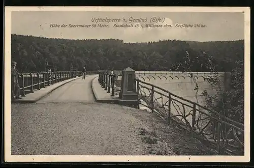 AK Gemünd /Eifel, Sperrmauer der Urfttalsperre