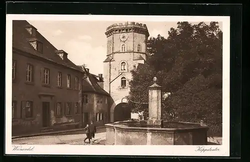 AK Wunsiedel, am Brunnen vor dem Koppetentor