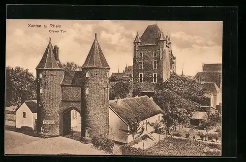 AK Xanten am Rhein, Blick auf das Clever Tor