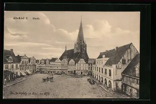AK Kiel, Blick auf den Marktplatz von 1870