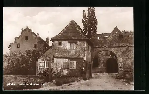 AK Iphofen, Blick durch das Mainbernheimer Tor