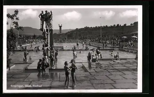 AK Göppingen, Badegäste im Städtischen Freibad