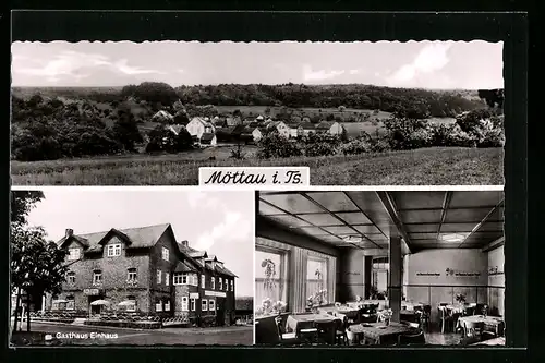 AK Möttau i. Ts., Ortstotale, Gasthaus Einhaus, im Gastraum