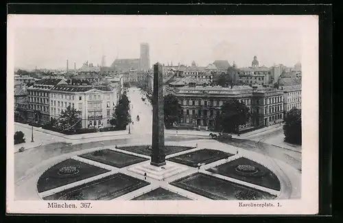 AK München, das Monument auf dem Karolinenplatz 1