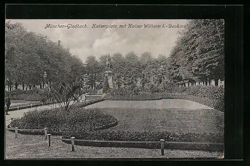 AK München-Gladbach, Kaiserplatz mit Kaiser Wilhelm I.-Denkmal