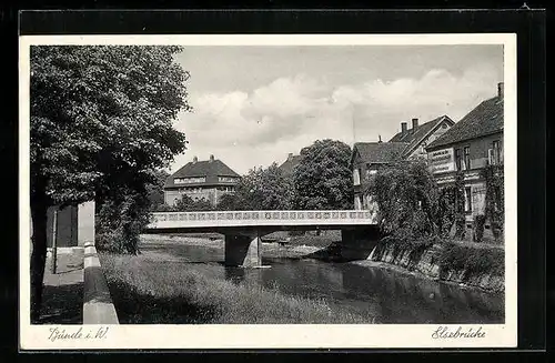 AK Bünde i. W., Partie an der Elsebrücke