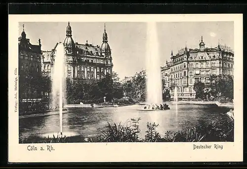 AK Köln-Neustadt, Wasserkunst am Deutschen Ring