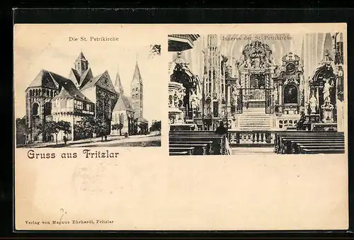 AK Fritzlar, die St. Petrikirche, Inneres der St. Petrikirche