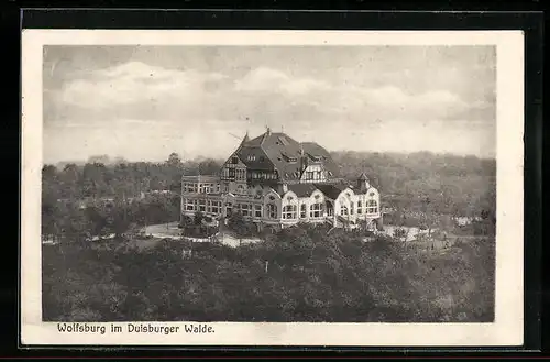 AK Duisburg, Blick auf die Wolfsburg im Duisburger Wald