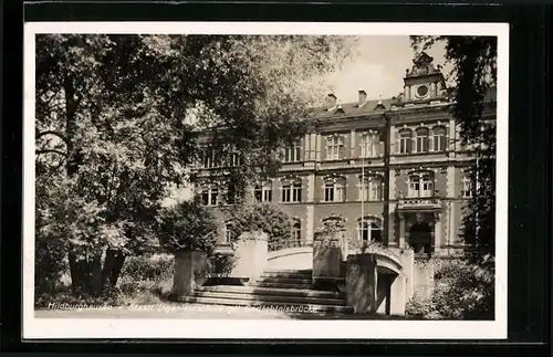 AK Hildburghausen, Staatl. Ingenieurschule mit Gedächtnisbrücke