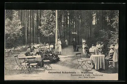 AK Ostseebad Scharbeutz, Terrasse im Restaurant Cafe Waldburg