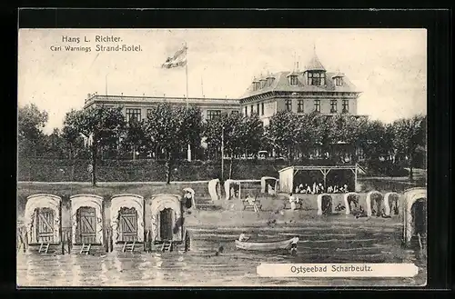 AK Ostseebad Scharbeutz, Blick auf das Strand-Hotel, Hans L. Richter, Carl Warnings, asm Ostseestrand