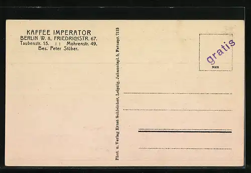 AK Berlin, Kaffee Imperator in der Mohren-Strasse, der Gastraum