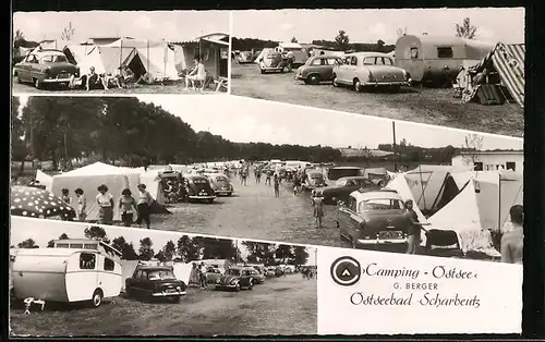 AK Ostseebad Scharbeutz, Zelte auf dem Campingplatz, Wohnwagen