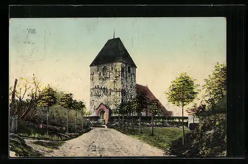 AK Viöl, auf dem Weg zur Kirche hin