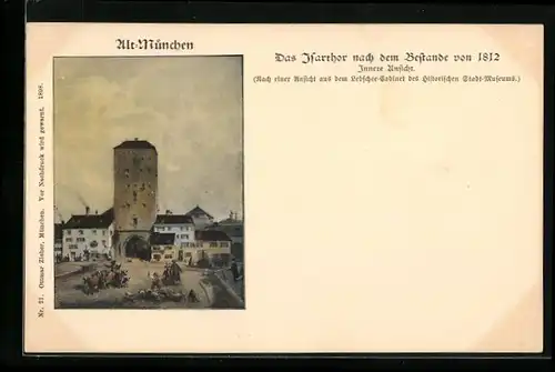 AK Alt-München, Isarthor von 1812