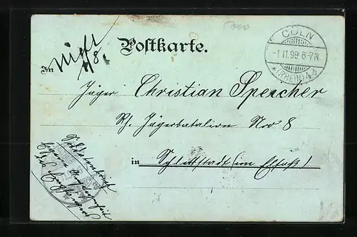 Lithographie Köln-Neustadt, Hohenstaufenring, Café-Restaurant Ulrepforte, St. Aposteln