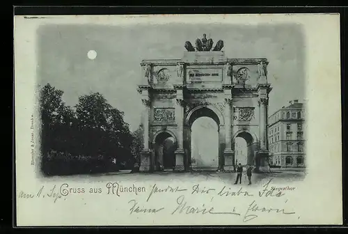 AK München, Blick zum Siegesthor