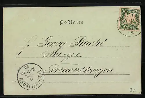 Mondschein-AK München, Marienplatz