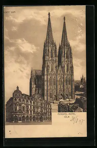 AK Köln, Dom, Monopol-Hotel