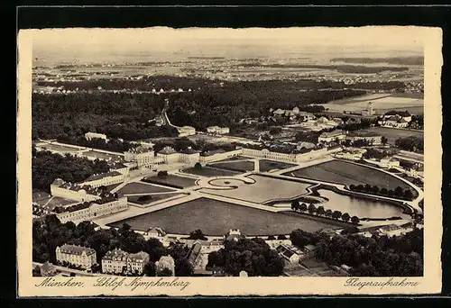 AK München, Schloss Nymphenburg, Fliegeraufnahme