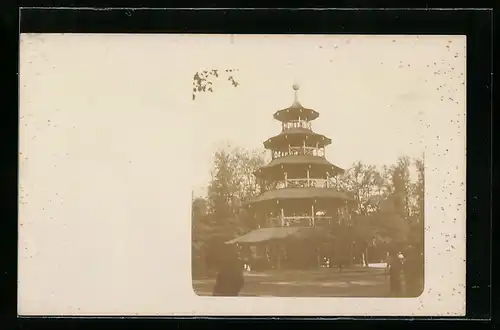 AK München-Schwabing, Chinesischer Turm im Englischen Garten