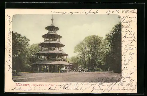 AK München-Schwabing, Chinesischer Turm