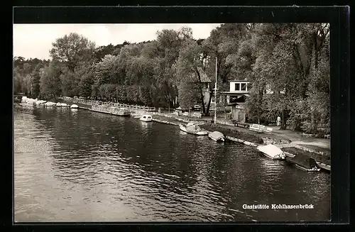 AK Berlin, Wannsee, am Ufer der Gaststätte Kohlhasenbrück