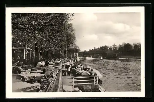 AK Berlin-Wannsee, am Ufer der Gaststätte Kohlhasenbrück