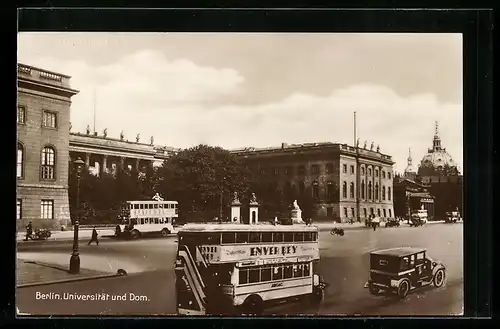 AK Berlin, Busse vor der Universität mit dem Dom