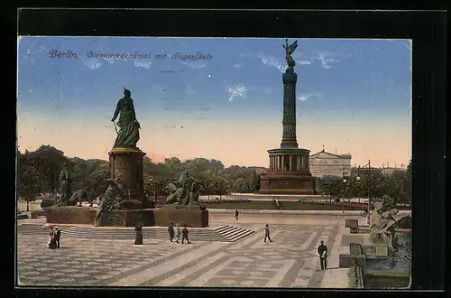 AK Berlin-Tiergarten, Bismarckdenkmal mit der Siegessäule