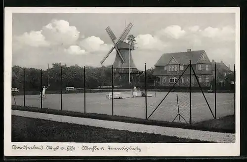 AK Nordseebad Wyk auf Föhr, Mühle am Tennisplatz
