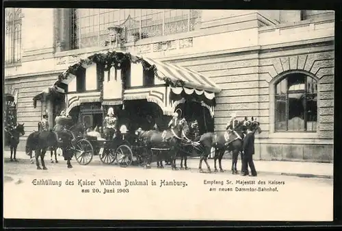 AK Hamburg, Enthüllung des Kaiser Wilhelm Denkmal am 20. Juni 1903