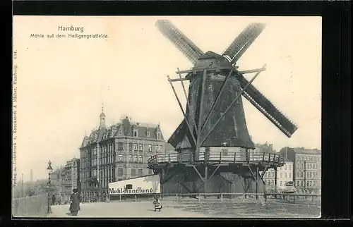 AK Hamburg-St.Pauli, Mühle auf dem Heiligengeistfelde