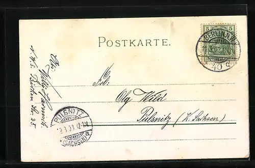 Lithographie Berlin, Nationaldenkmal Wilhelm I.