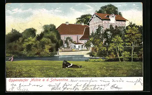 AK Schönkirchen, Oppendorfer Mühle an der Schwentine
