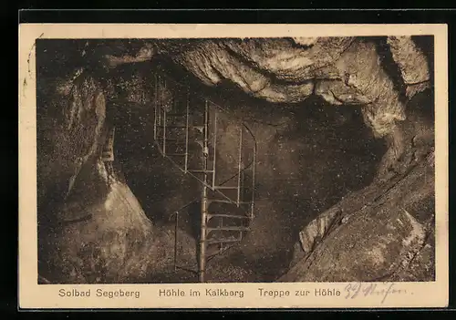 AK Bad Segeberg, Höhle im Kalkberg, Treppe zur Hölle