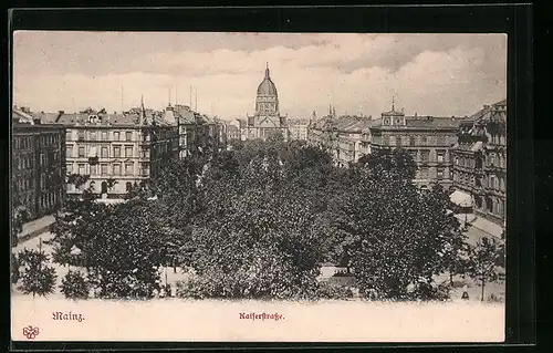 AK Mainz, Blick in die Kaiserstrasse