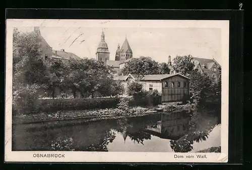 AK Osnabrück, Dom vom Wallufer aus gesehen