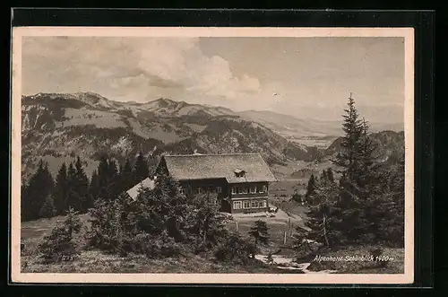 AK Oberstdorf in den Allgäuer Alpen, Blick auf das Alpenhotel Schönblöick